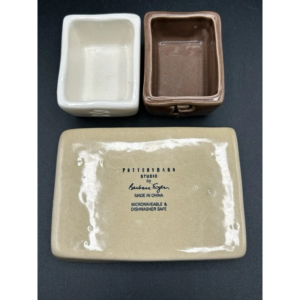 Pottery Barn Salt And Pepper Cellar With Tray Barbara Eigin Collection